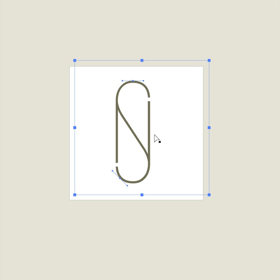 Das NS-Monogramm von Nadja Specht bei der Bearbeitung im Grafikprogramm